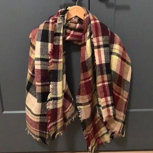 Plaid blanket scarf